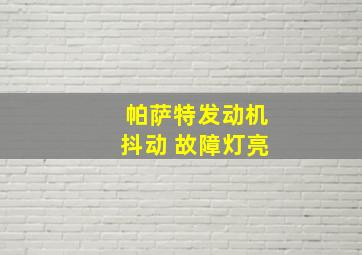 帕萨特发动机抖动 故障灯亮